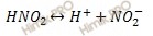 уравнение диссоциации азотистой кислоты