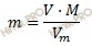 формула нахождения массы газа через объем