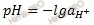 формула водородный показатель через ионы водорода