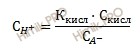 формула концентрация ионов водорода