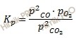 формула константы равновесия через парциальные давления
