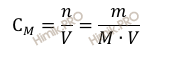 формула нахождения молярной концентрации раствора через массу